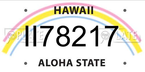 II78217 Hawaii License Plate