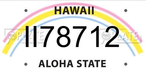 II78712 Hawaii License Plate