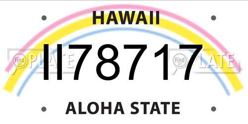 II78717 Hawaii License Plate