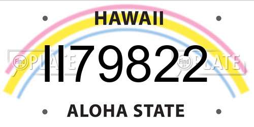 II79822 Hawaii License Plate