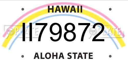 II79872 Hawaii License Plate