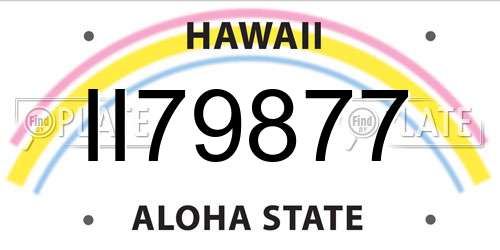 II79877 Hawaii License Plate