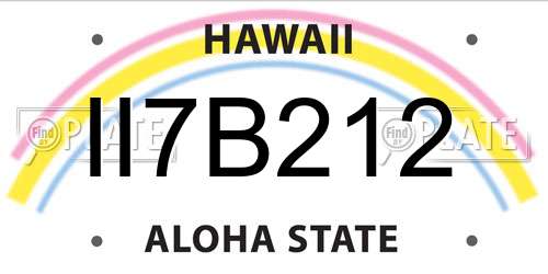 II7B212 Hawaii License Plate