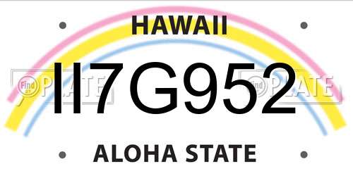 II7G952 Hawaii License Plate
