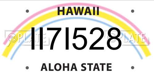 II7I528 Hawaii License Plate