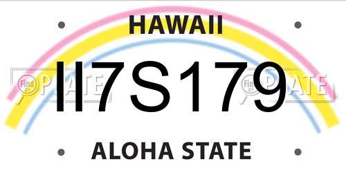 II7S179 Hawaii License Plate