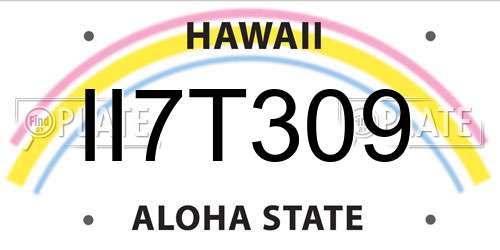 II7T309 Hawaii License Plate