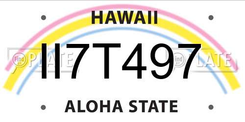 II7T497 Hawaii License Plate