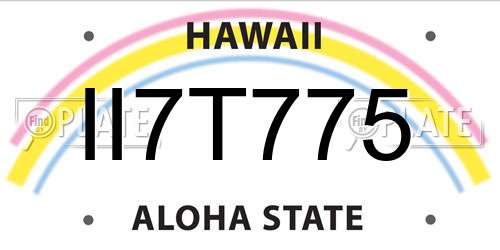 II7T775 Hawaii License Plate