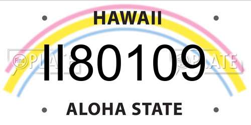 II80109 Hawaii License Plate