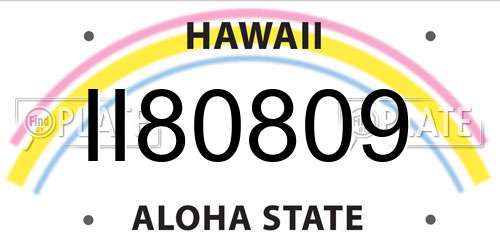 II80809 Hawaii License Plate