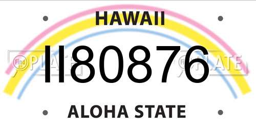 II80876 Hawaii License Plate