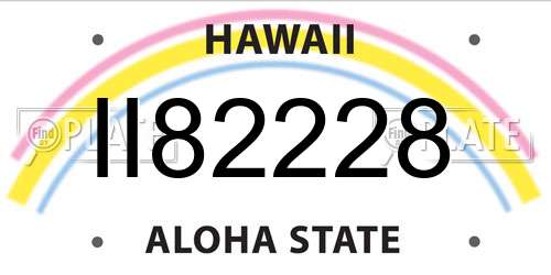 II82228 Hawaii License Plate