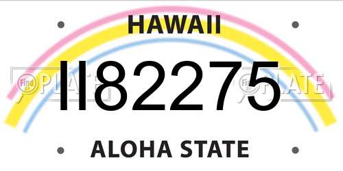 II82275 Hawaii License Plate