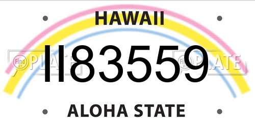 II83559 Hawaii License Plate