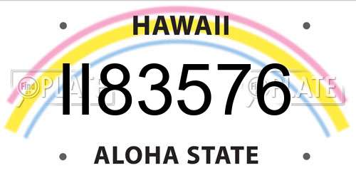 II83576 Hawaii License Plate