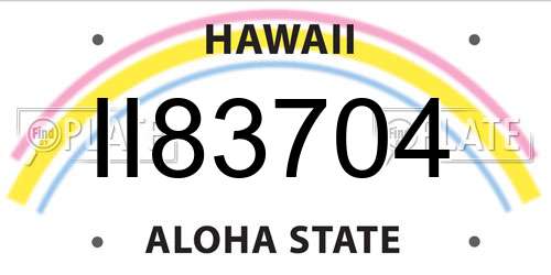 II83704 Hawaii License Plate