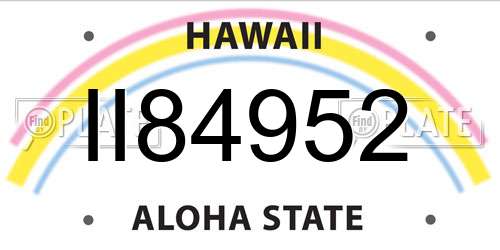 II84952 Hawaii License Plate