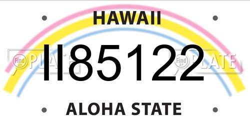 II85122 Hawaii License Plate