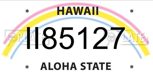 II85127 Hawaii License Plate