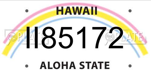 II85172 Hawaii License Plate