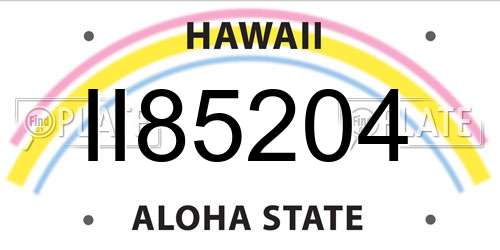 II85204 Hawaii License Plate