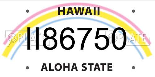 II86750 Hawaii License Plate