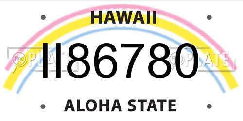 II86780 Hawaii License Plate