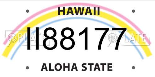 II88177 Hawaii License Plate