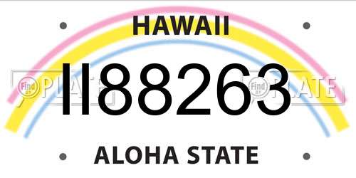II88263 Hawaii License Plate