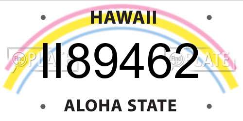 II89462 Hawaii License Plate
