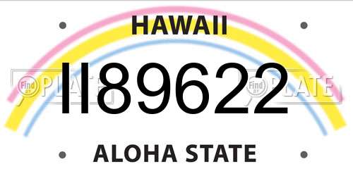 II89622 Hawaii License Plate