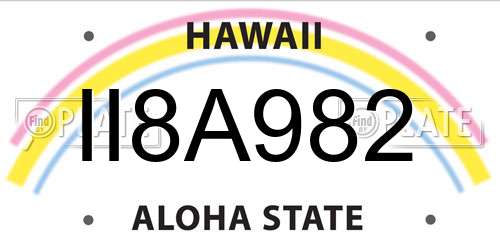 II8A982 Hawaii License Plate
