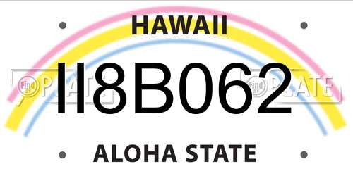 II8B062 Hawaii License Plate