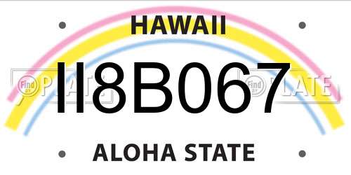II8B067 Hawaii License Plate