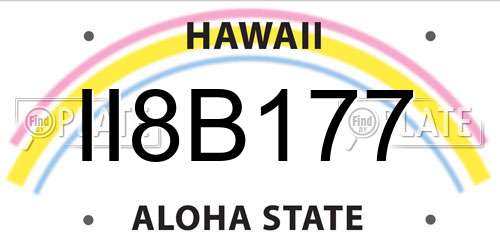 II8B177 Hawaii License Plate