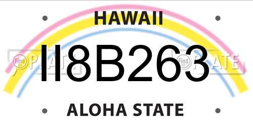 II8B263 Hawaii License Plate