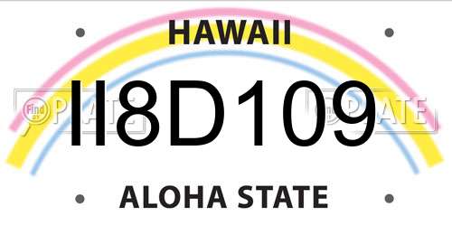 II8D109 Hawaii License Plate