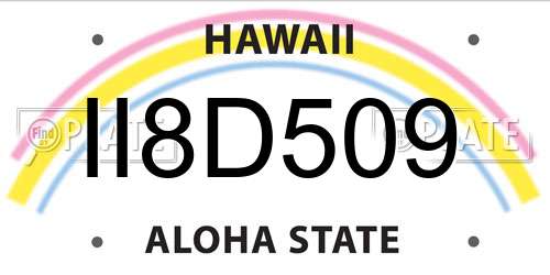 II8D509 Hawaii License Plate