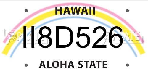 II8D526 Hawaii License Plate