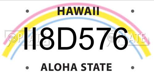 II8D576 Hawaii License Plate