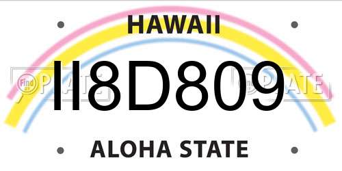 II8D809 Hawaii License Plate