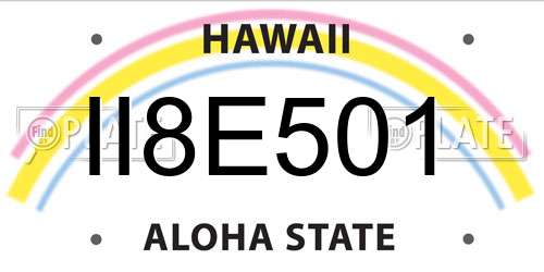 II8E501 Hawaii License Plate