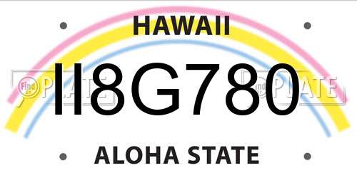 II8G780 Hawaii License Plate