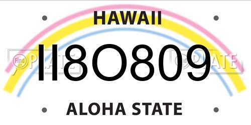 II8O809 Hawaii License Plate