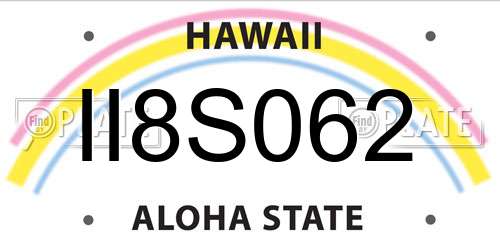 II8S062 Hawaii License Plate