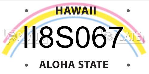 II8S067 Hawaii License Plate