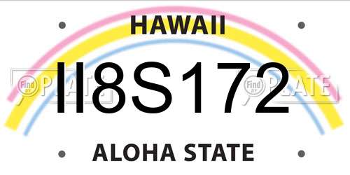 II8S172 Hawaii License Plate