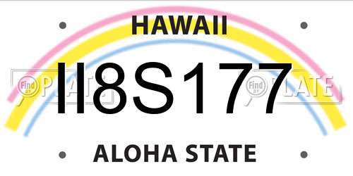 II8S177 Hawaii License Plate