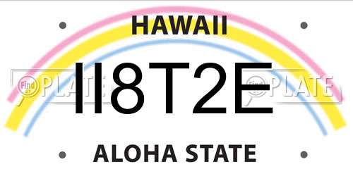 II8T2E Hawaii License Plate